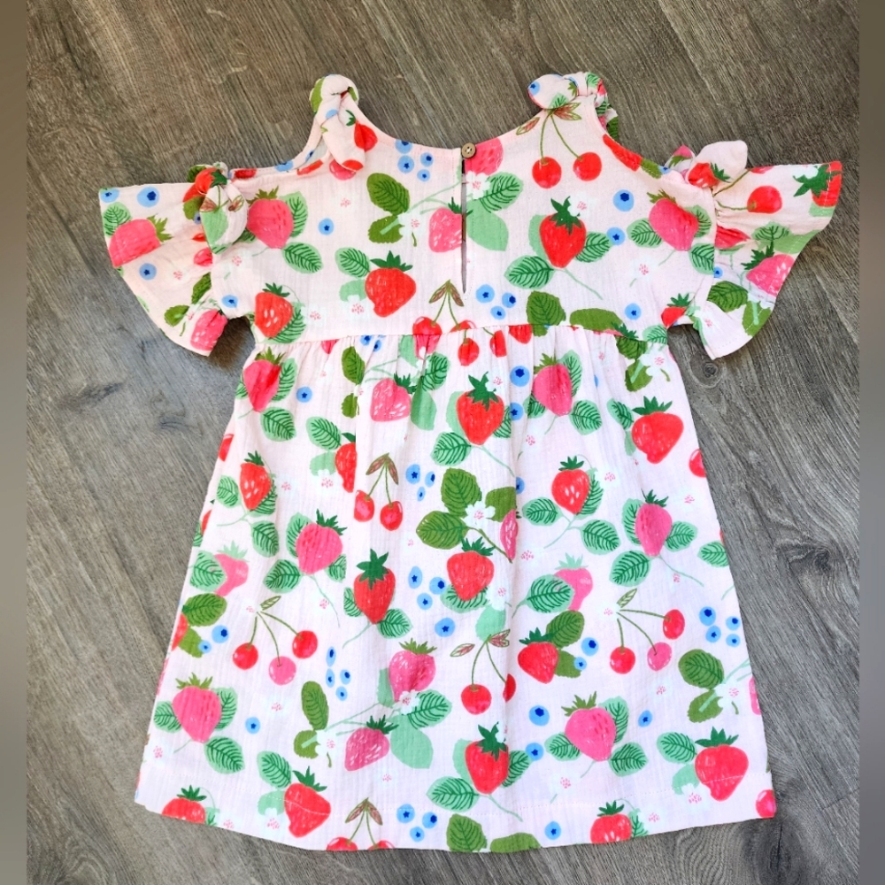 Mud Pie NWT Berry Patch Bow Dress 3T - Picture 5 of 7